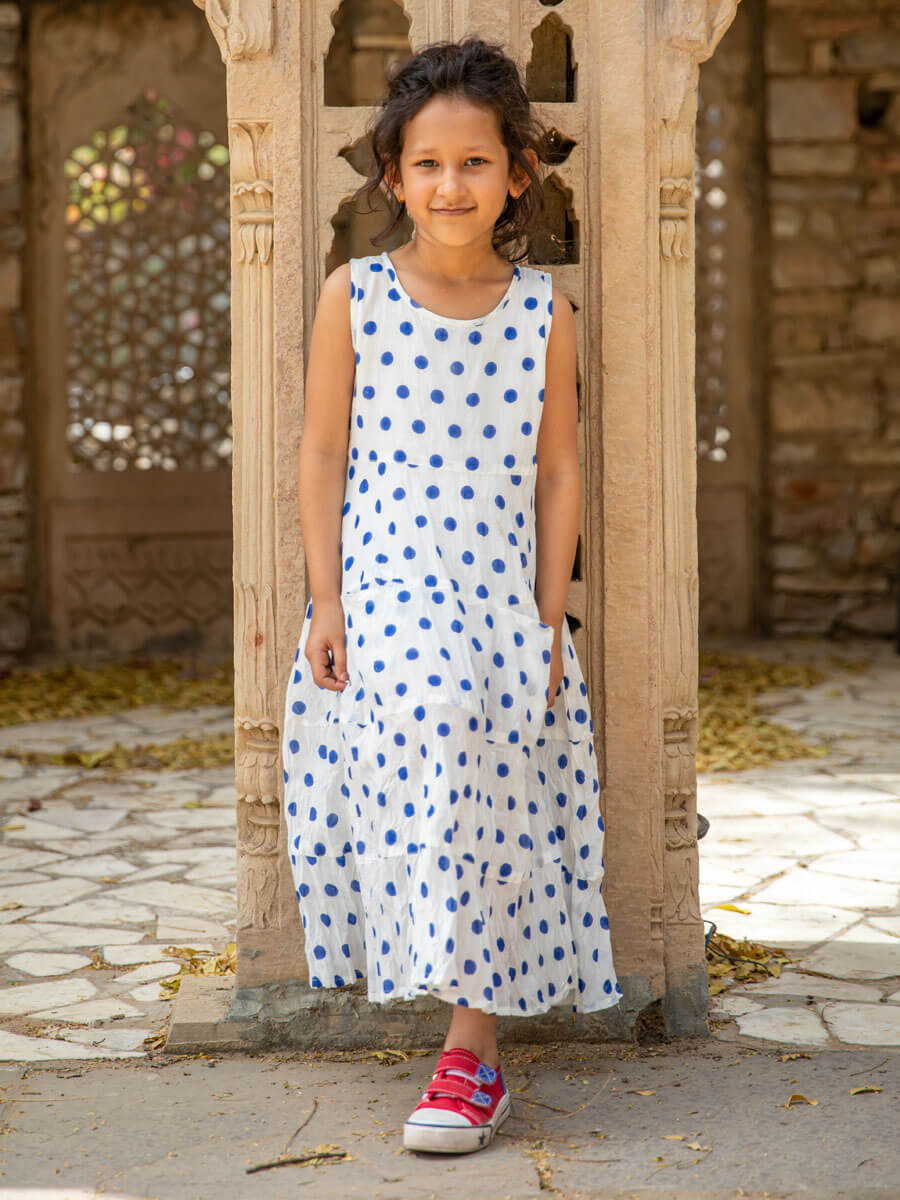 Polka Love Organic Cotton Block Printed Dress