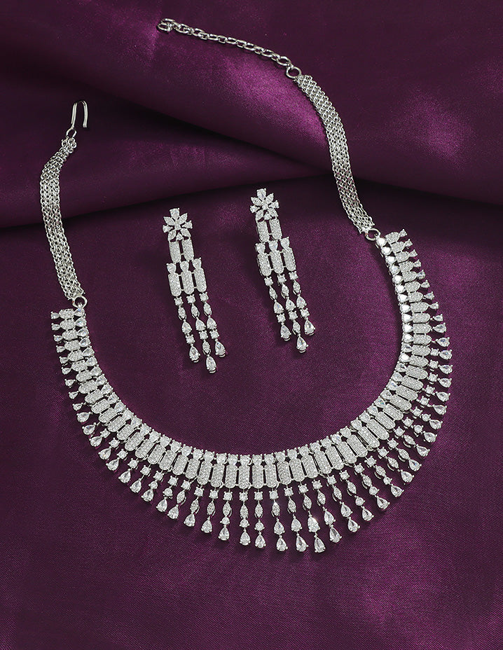 Designer Zirconia Crystal Elegance Necklace Set