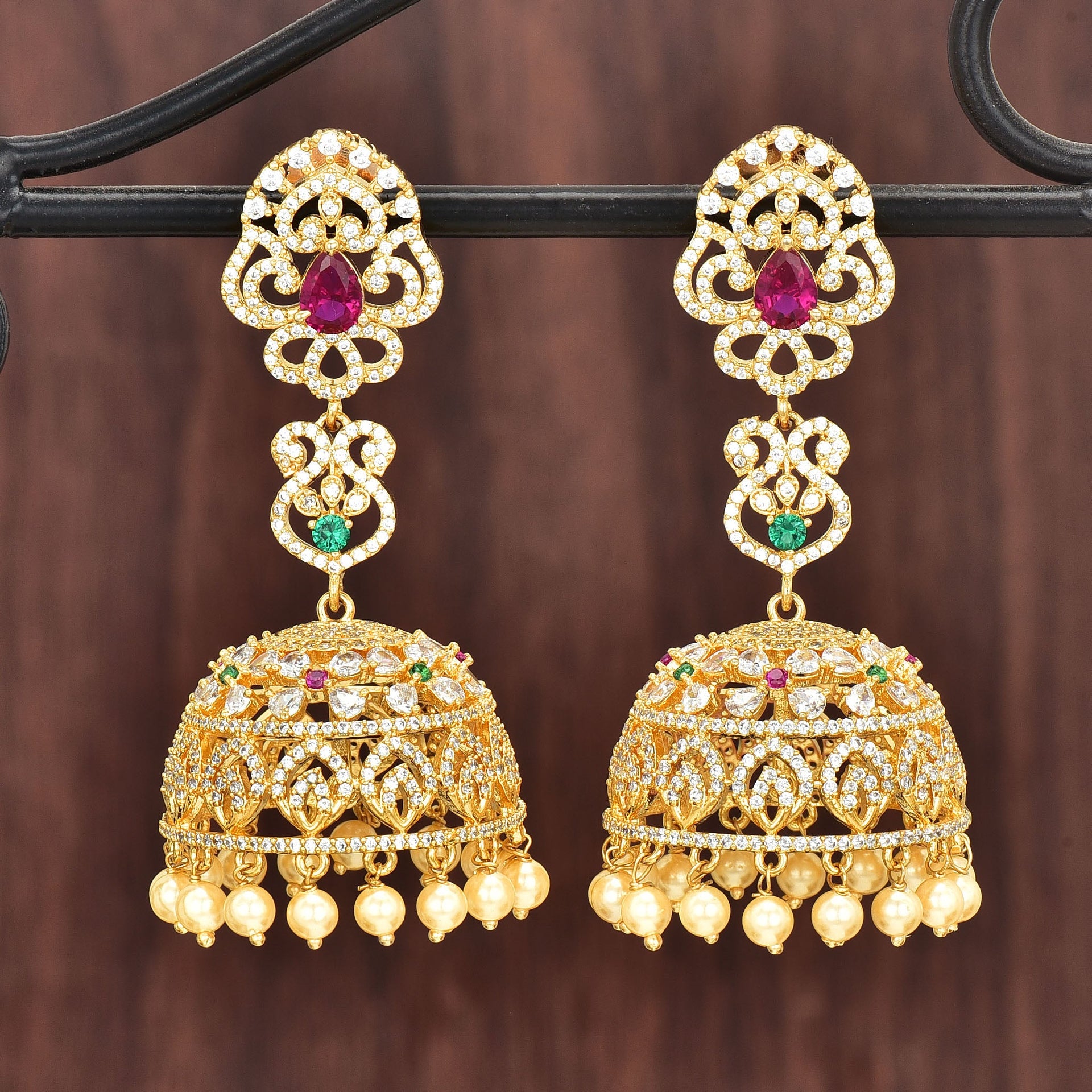 Zirconia Jhumka Earrings