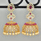 Floral Zirconia Jhumka Earrings