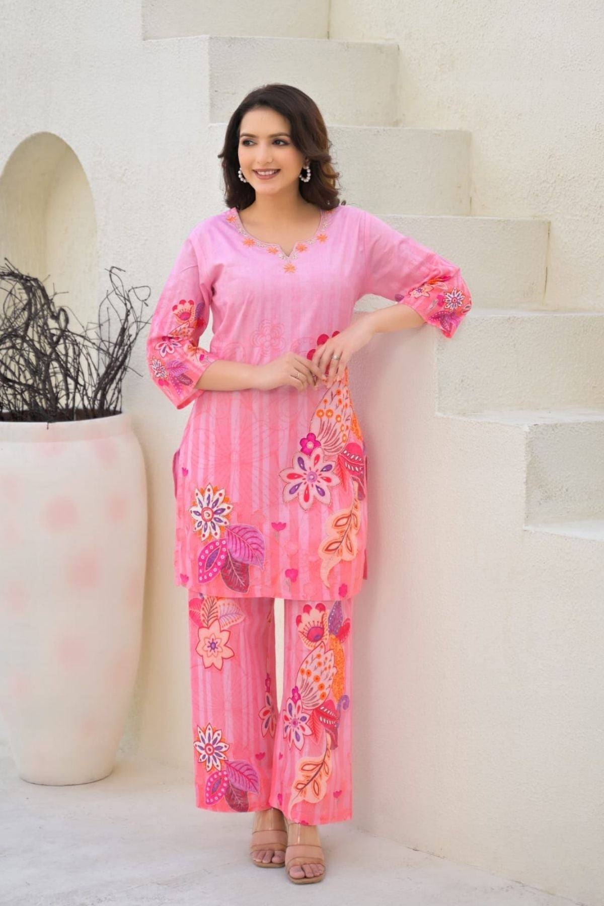 Floral Print Kurti Set