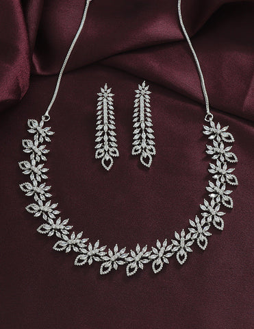 Designer Zirconia Crystal Elegance Necklace Set