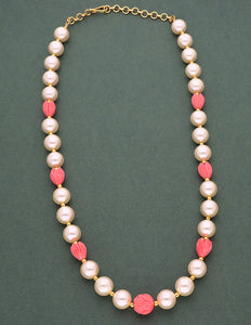 Designer Pearl and Tulips Beads Mala