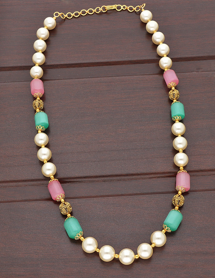 Designer Pearl and Tube Beads Mala