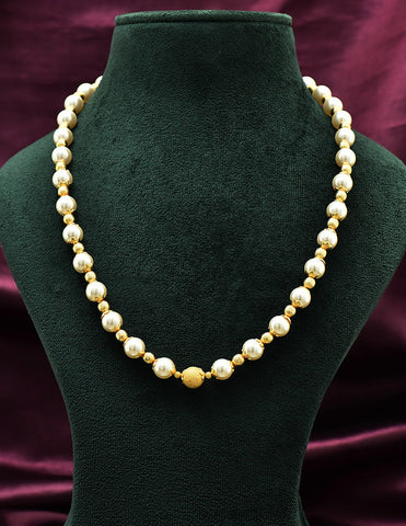 Designer Pearls and Golden Yellow Beads Mala