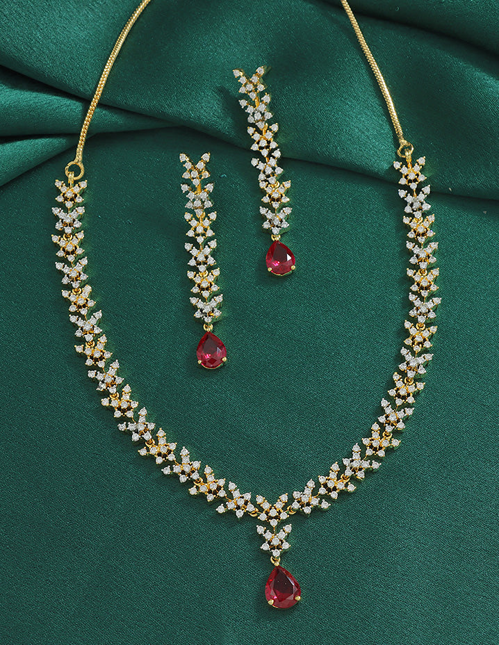 Designer Zirconia Crystal Elegance Necklace Set