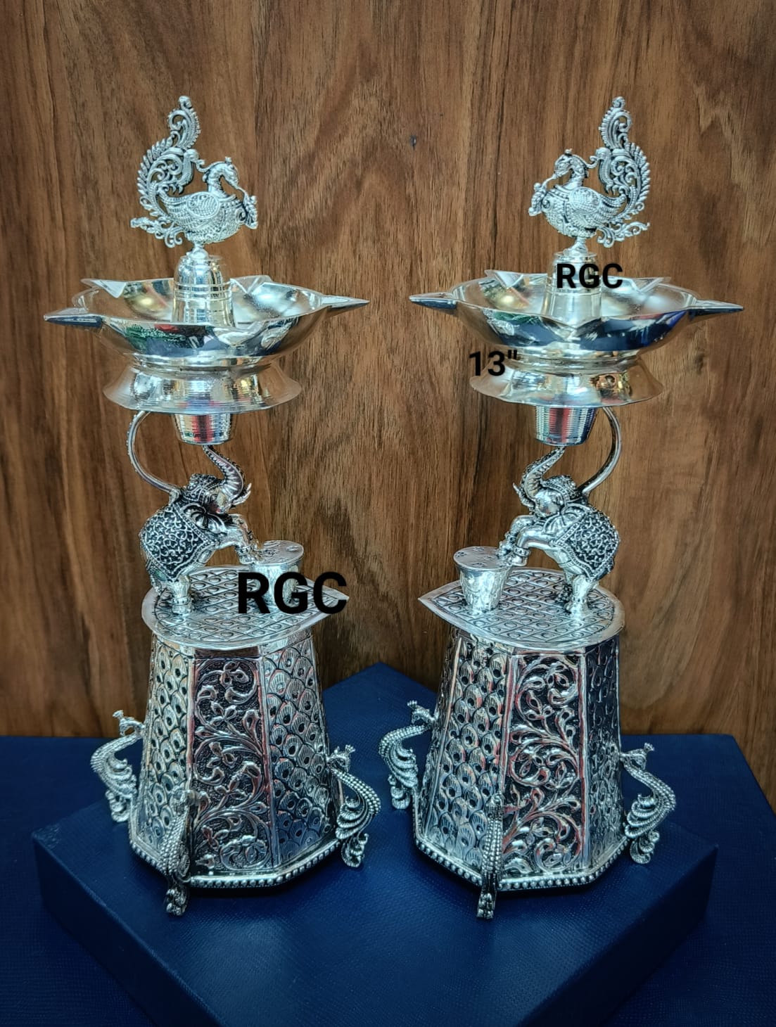 RGC Antique German Silver New Model Elephant Diyas