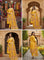 Mustard Chanderi Floral Printed Three Piece Set