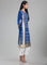 Blue Square Neck Printed kurta