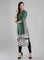 Green Printed Mandarin Neck kurta