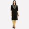 Black Silver Print 3/4 Sleeve kurta