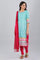 Blue Round Neck Printed kurta