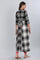 Black Mandarin Neck Checkered kurta