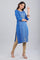 Blue Round Neck Printed kurta