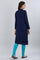 Blue Band Collar Winter kurta