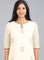 Off-White Round Neck Yarn-Dyed kurta