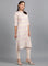 White Mandarin Neck Printed kurta