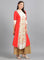 Red Mandarin Neck Floral Print kurta