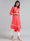 Red Round Neck Floral Print kurta