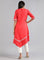 Red Round Neck Floral Print kurta