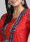 Red Open Front Printed kurta