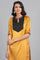 Mustard Round Neck Color-Block kurta