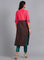 Pink Mandarin Neck French Crepe kurta