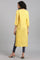 Yellow Round Neck Printed kurta