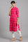 Pink Mandarin Neck Printed kurta