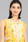 Yellow Round Neck Printed kurta