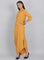 Mustard Collar Neck Solid kurta