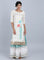 White Round Neck Floral Print kurta