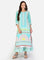 Green Round Neck Printed kurta