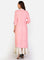 Pink Mandarin Neck Printed kurta