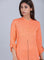 Orange Mandarin Neck Solid kurta