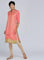 Coral Mandarin Neck Embellished kurta