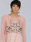 Peach Round Neck Printed kurta