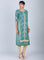 Green Round Neck Embellished kurta