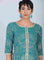 Green Round Neck Embellished kurta