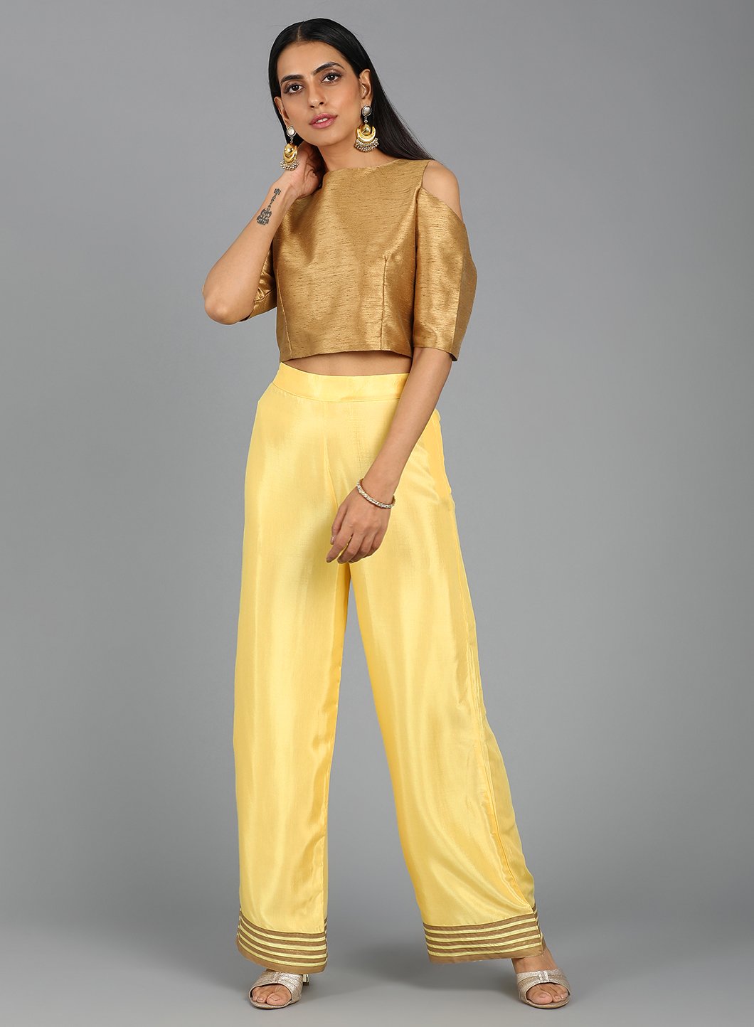 Yellow Straight Pants