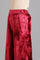 Red Solid Velvet Pants