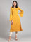 Yellow Round Neck Winter kurta