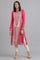 Pink Round Neck Solid Winter kurta