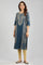 Blue Round Neck Printed kurta
