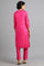 Pink Mandarin Neck Embellished kurta