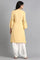 Yellow Round Neck Tie-up kurta