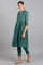 Teal Shirt Collar Yarn-dyed kurta