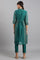 Teal Shirt Collar Yarn-dyed kurta