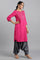 Pink Round Neck Embroidered kurta