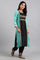 Green Round Neck Printed kurta